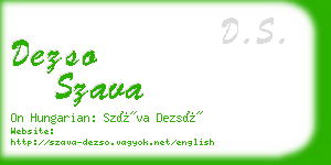 dezso szava business card